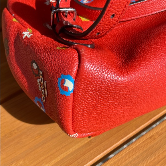 Coach Red Floral Backpack - Picture 9 of 15